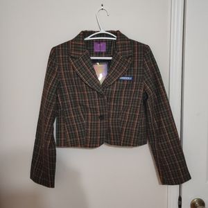 wool grid jacket  have matching skirt